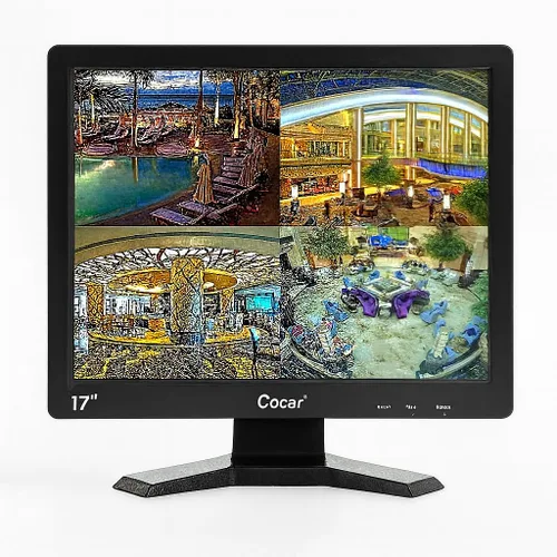 Miniatura 10 de Cocar Monitor de CCTV, monitor de seguridad LCD de 12 pulgadas, HDMI, VGA, AV y BNC 4:3, pantalla de computadora HD, pantalla LCD con 2 altavoces