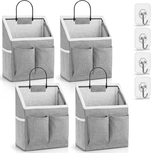Miniatura 14 de Kanrichu 2 piezas de cestas pequeñas para colgar en la pared para organizar, bolsa de almacenamiento colgante en la pared como organizador sobre
