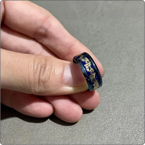 Miniatura 4 de Anillo de banda de fibra de carbono de moda Anillo de dragón de acero inoxidable