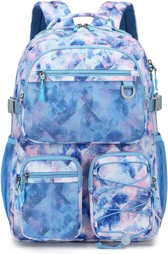 Miniatura 8 de Lohol Mochila resistente al agua con múltiples bolsillos para la escuela, viajes al aire libre, universidad, bolsa para laptop de 15.6 pulgadas
