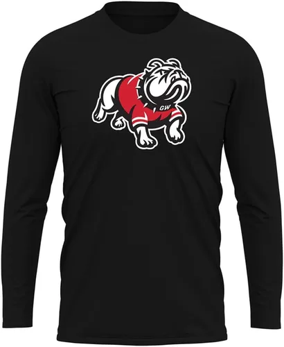 Miniatura 120 de Camisa deportiva de manga larga oficial de la NCAA Collegiate para hombre, colección negra con logotipo primario