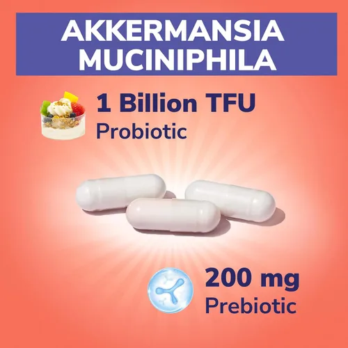 Miniatura 2 de Vitalibre Akkermansia Muciniphila Probiotic 1 mil millones de TFU con inulina prebiótica natural, aumenta naturalmente GLP-1, digestión saludable