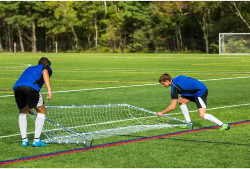 Miniatura 7 de Metas de fútbol de competencia Franklin Sports - Metas de fútbol de acero portátiles para el patio trasero - Meta de fútbol para adultos y jóvenes