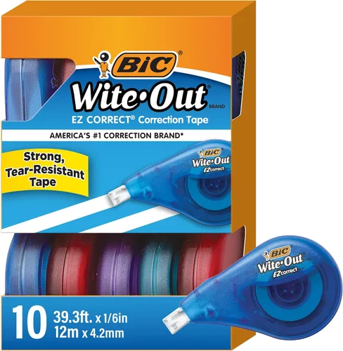 Miniatura 9 de BIC Wite-Out - Cinta correctora exacta de la marca, 19.6 pies, blanca, rápida, limpia y fácil de usar, cinta resistente al desgarro, 10