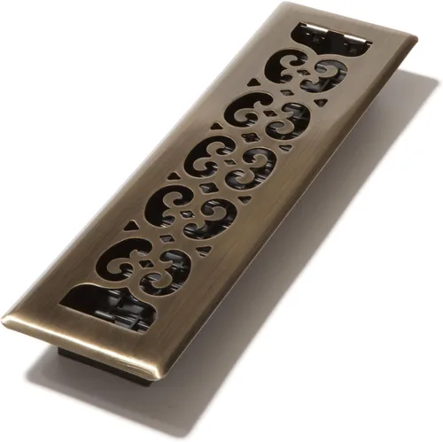 Miniatura 11 de Placa embellecedora cromada Decor Grates con ornamento Acabado cepillo níquel (Brushed Nickel Finish)