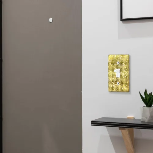 Miniatura 5 de WIRESTER Cubierta para placa de pared con diamantes de imitación brillantes y dorados, color amarillo dorado citrino, cubierta para interruptor