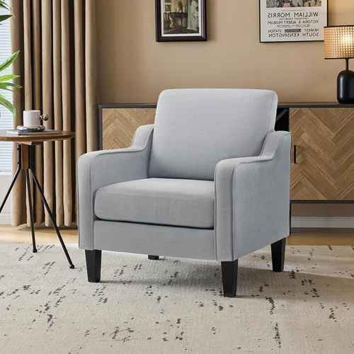Miniatura 15 de VINGLI Juego de 2 Sillas de Acento Modernas, Sillas Beige para Sala de Estar, Sillón Cómodo para Dormitorio, Silla de Sofá Tapizada, Silla