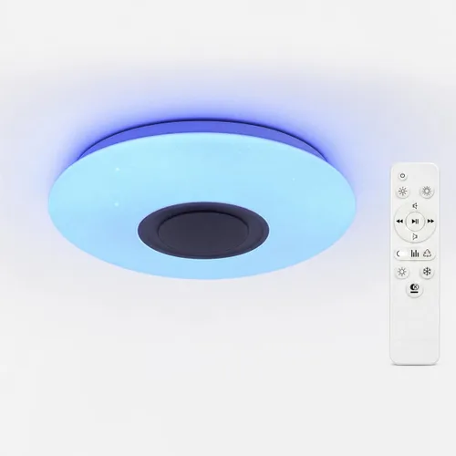 Miniatura 11 de Lámpara de techo con música WiFi mejorada con altavoz Bluetooth y control remoto, lámpara de techo regulable de 15 pulgadas compatible con Alexa