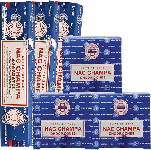 Miniatura 2 de Nag Champa - Varillas de incienso y cono de incienso Nagchampa, paquete variado de varillas de incienso Insence Insense Insiensos