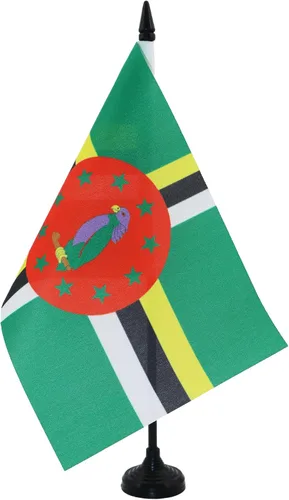 Miniatura 27 de Bandera de mesa de Anguila de 4 x 6 pulgadas, bandera de escritorio británica de Anguila, 5.9 x 3.9 in, palo y base de plástico negro AZ FLAG