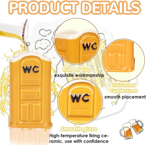 Miniatura 3 de Graciosos vasos de chupito de cerámica Porta Potty: Elefante Blanco Broma Divertidos Novedades Regalos de Intercambio de Fiesta Yankee para Adultos