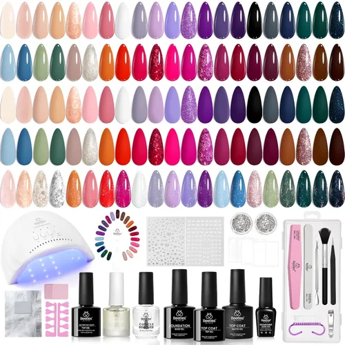 Miniatura 18 de Kit de Esmalte de Uñas en Gel Beetles con Luz UV - Juego de 31 Esmaltes de Uñas en Gel de Color Popular con Base y Capa Superior Mate y Brillante