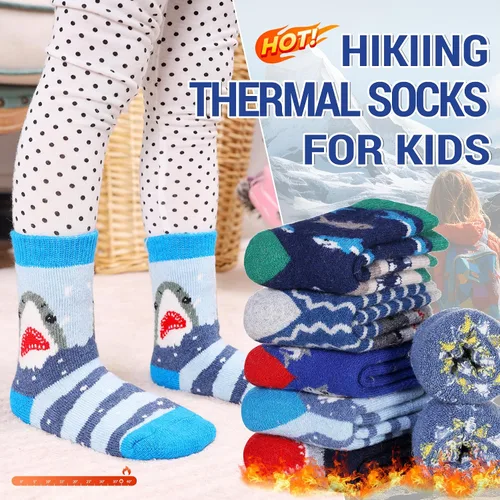 Miniatura 56 de Eocom 6 pares de calcetines de invierno cálidos de lana para niños y niñas