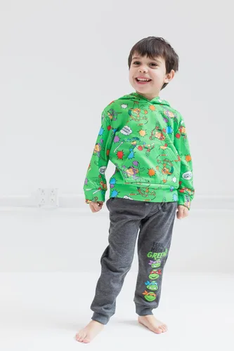 Miniatura 2 de Teenage Mutant Ninja Turtles Conjunto de sudadera con capucha y pantalones de forro polar, tallas para niños pequeños y grandes (2T - 18-20)