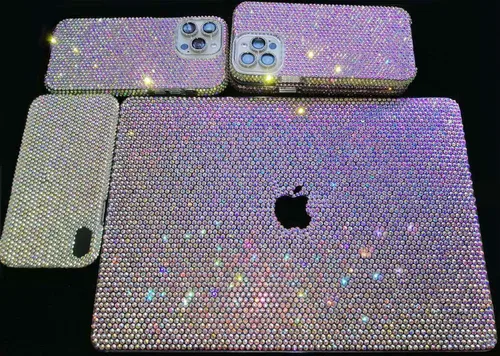 Miniatura 3 de Funda brillante con diamantes de imitación para MacBook Air de 15 pulgadas (2023-2026), M5 A3448/M4 A3241/M3 A3114/M2 A2941 Chip, carcasa rígida