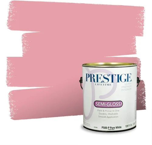 Miniatura 381 de Prestige Paints Pintura exterior e imprimación en uno, 1 galón, plano, coincidencia comparable de Valspar* Amber Rose*