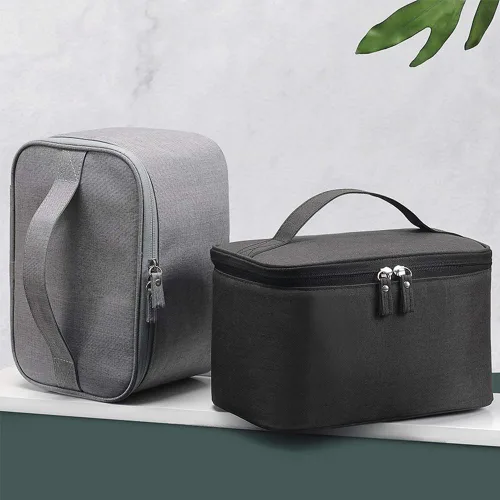 Miniatura 7 de Bolso de maquillaje HOYOFO, bolso de viaje para productos cosméticos, con bolsillo de red, almacenamiento de aseo de viaje grande e impermeable