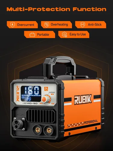Miniatura 5 de Soldador MIG de 160A, soldador sin gas 3 en 1, soldador multiproceso Flux MIG/Lift TIG/Stick, máquina de soldar de 110V, control sinérgico IGBT