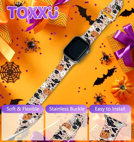 Miniatura 3 de Banda de Reloj para Festividades Compatible con Apple Watch Series 11 10 9 8 7 6 5 4 3 Ultra SE para Mujeres y Hombres, Elegante y Divertida Banda