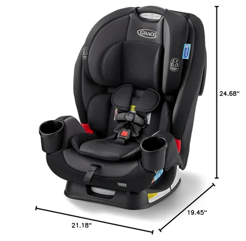 Miniatura 9 de Graco TriRide Asiento de Coche Reclinable 3 en 1, Kipling - Asiento de Coche Orientado Hacia Atrás y Hacia Adelante, Elevador de Respaldo Alto