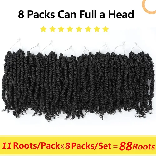 Miniatura 5 de Fulcrum Pelo de ganchillo Passion Twist de 10 pulgadas, 8 paquetes de cabello pretrenzado y pretrenzado para mujeres negras (10 pulgadas