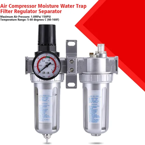 Miniatura 7 de a IR Compresor Filtro Regulador Mois ture Limpiador de Trampa de Agua Herramienta Separadora, Filtro IR de Partículas, 3/8 '' Limpiador de Trampa