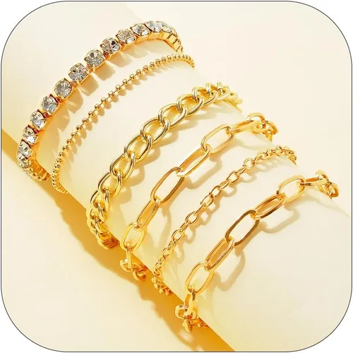 Miniatura 13 de Long tiantian Pulsera de oro gruesa para mujer, pulseras de oro delicadas, pulseras para mujer, pulseras apilables de eslabones de cadena