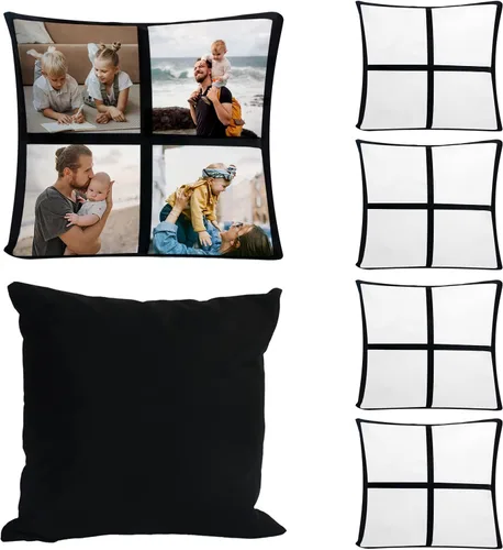 Miniatura 10 de 4 piezas de fundas de almohada de celosía en blanco para sublimación, fundas de cojín, fundas de almohada de 13 paneles para impresión