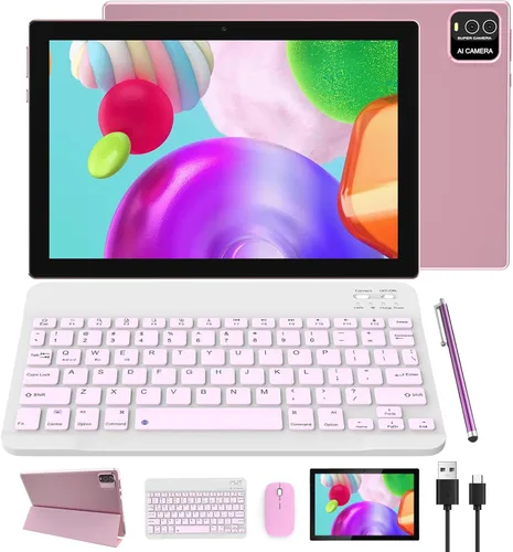 Miniatura 11 de Tableta Android 14 Tabletas 2 en 1 de 10 Pulgadas Tableta con Teclado, Ratón, Estuche, Lápiz Capacitivo, 10.1" Tab, 8GB+64GB, Soporte de Expansión