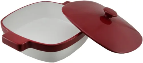 Miniatura 2 de KitchenAid Streamline Ceramic - Cazuela para hornear de 1.9 cuartos de galón, color rojo imperio