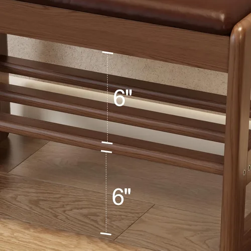 Miniatura 7 de AQIMUELE Banco pequeño para zapatos, banco de zapatos de 2 niveles con almacenamiento con tapa abatible, zapatero de madera para entrada, pasillo