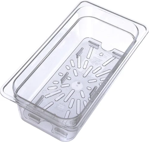 Miniatura 6 de Carlisle FoodService Products - Estante de drenaje de plástico para bandeja de comida de tamaño 1/3, transparente (paquete de 6)