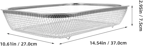 Miniatura 5 de Unomor Cesta grande de malla de acero inoxidable para fregadero de cocina, colador de 14.56 x 10.62 x 2.95 pulgadas para frutas, verduras y pasta