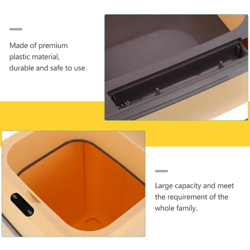 Miniatura 4 de Automatic Induction Trash Bin Smart Sensor Waste Can for Kitchen Office Bedroom Touchless Operation Dustbin in Khaki