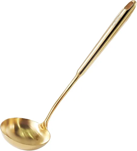 Miniatura 10 de Newness Cucharón de sopa, [Resistente al óxido, Resistente al calor, Formación integral] Cucharón de sopa duradero de acero inoxidable 304 con mango