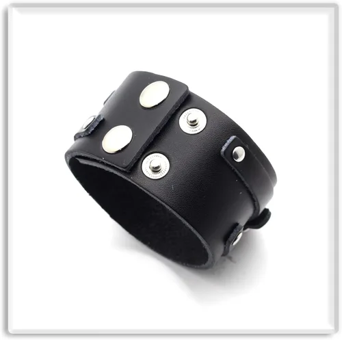 Miniatura 3 de Xusamss Pulsera ajustable Punk Rock Brazalete de cuero ancho