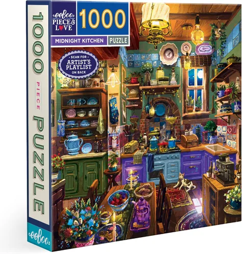 Miniatura 19 de eeBoo Rompecabezas de cocina de lavanda de 1000 piezas, rompecabezas cuadrado para adultos con referencia de imagen, piezas brillantes y duraderas