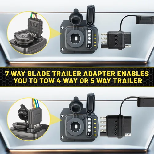 Miniatura 2 de Oyviny adaptador de 7 vías a 12V con probador de circuito LED, adaptador de 7 pines RV Blade a 4/5 vías planas para encendedor de cigarrillos