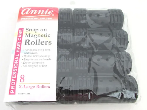 Miniatura 10 de Annie Rodillos magnéticos para el cabello, pequeños de 1/2 pulgada con capucha de bloqueo, sujeción segura, no necesita alfileres, color negro, 14
