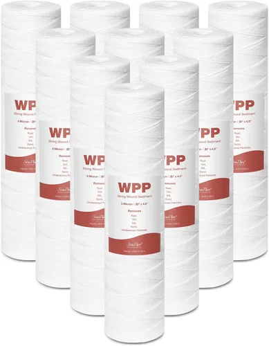 Miniatura 9 de SimPure - Cartucho de filtro de agua para heridas de cadena de 5 micrones, 10 x 4.5 pulgadas para agua de pozo, reemplazo de filtro de sedimentos