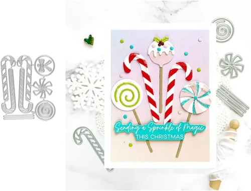 Miniatura 29 de Troqueles para álbum de recortes, troqueles de metal de Navidad para hacer tarjetas, plantilla de perforación para manualidades de papel, plantillas