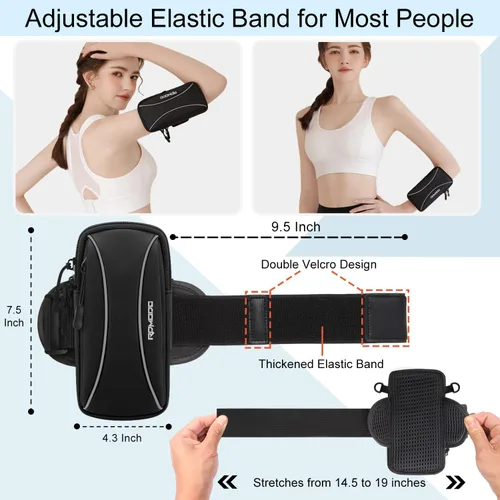 Miniatura 3 de Soporte para teléfono para correr, bolsa pequeña cruzada para hombro, bandas de brazo para correr y caminar, resistente al agua para iPhone 15, 14