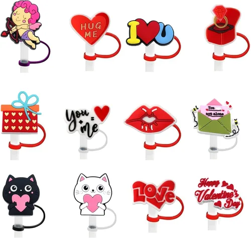 Miniatura 8 de Singer - 13 fundas de silicona con diseño de estrella para vasos – Pajitas reutilizables con bonitas puntas Peso cubierta de paja/13pcs