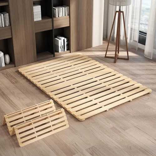 Miniatura 12 de LILYPELLE Floor Bed Frame, Foldable Tatami Bed Frame, Breathable Moisture-Proof Bed Plate, Japanese Floor Bed, Wood Slatted Floor Bed Frame for