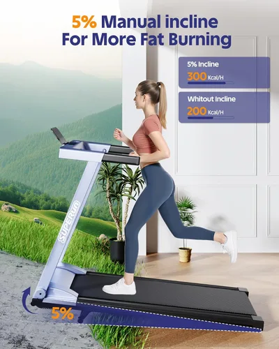 Miniatura 2 de Cintas de correr para el hogar, caminadora plegable 4 en 1 con inclinación, capacidad de 300 libras, caminadoras para correr para el hogar, espacios
