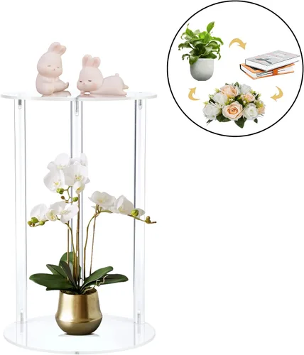 Miniatura 5 de YourGift Soporte para plantas de interior y exterior, soporte acrílico para plantas de interior, estante resistente para macetas, estante