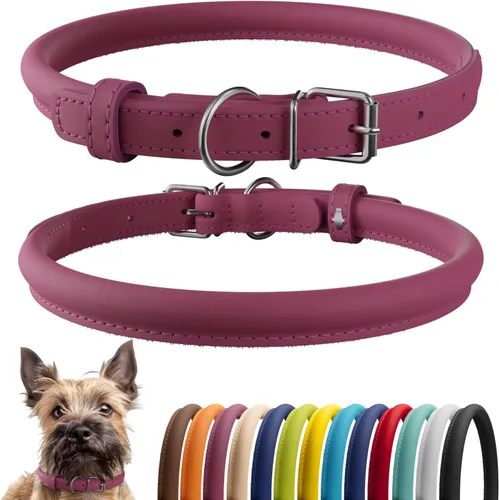 Miniatura 20 de CollarDirect Collar de perro con tachuelas, collares de cuero para mascotas para perros pequeños, medianos y grandes, acolchado suave, marrón, negro