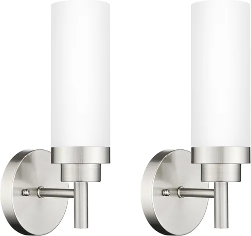 Miniatura 29 de Emak Apliques de Pared Juego de 2, Aplique de Pared Moderno de Baño Dorado Cepillado con Pantalla de Vidrio Esmerilado para Baño, Dormitorio, Sala