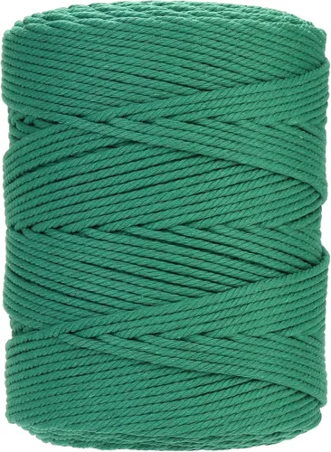 Miniatura 66 de Cuerda de macramé 4 mm x 328 yardas Natural Cuerda de algodón para macramé Cuerda de macramé colorida Cordón de algodón suave Suministros de macramé