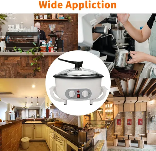 Miniatura 5 de Tostador de café mejorado para uso doméstico, tostador de granos de café eléctrico de 110 V con temporizador, tostadora de 1200 W, tostadora de café